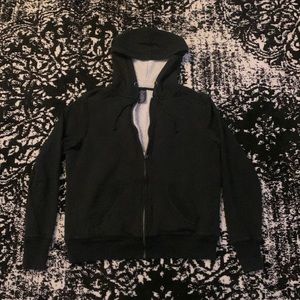 Fluffy Black Zip-Up Hoodie